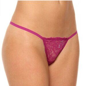 NWT-2-Pack-Honeydew Intimates Emma Elegance Lace G-String-Color Jinx (Wine)-S/M